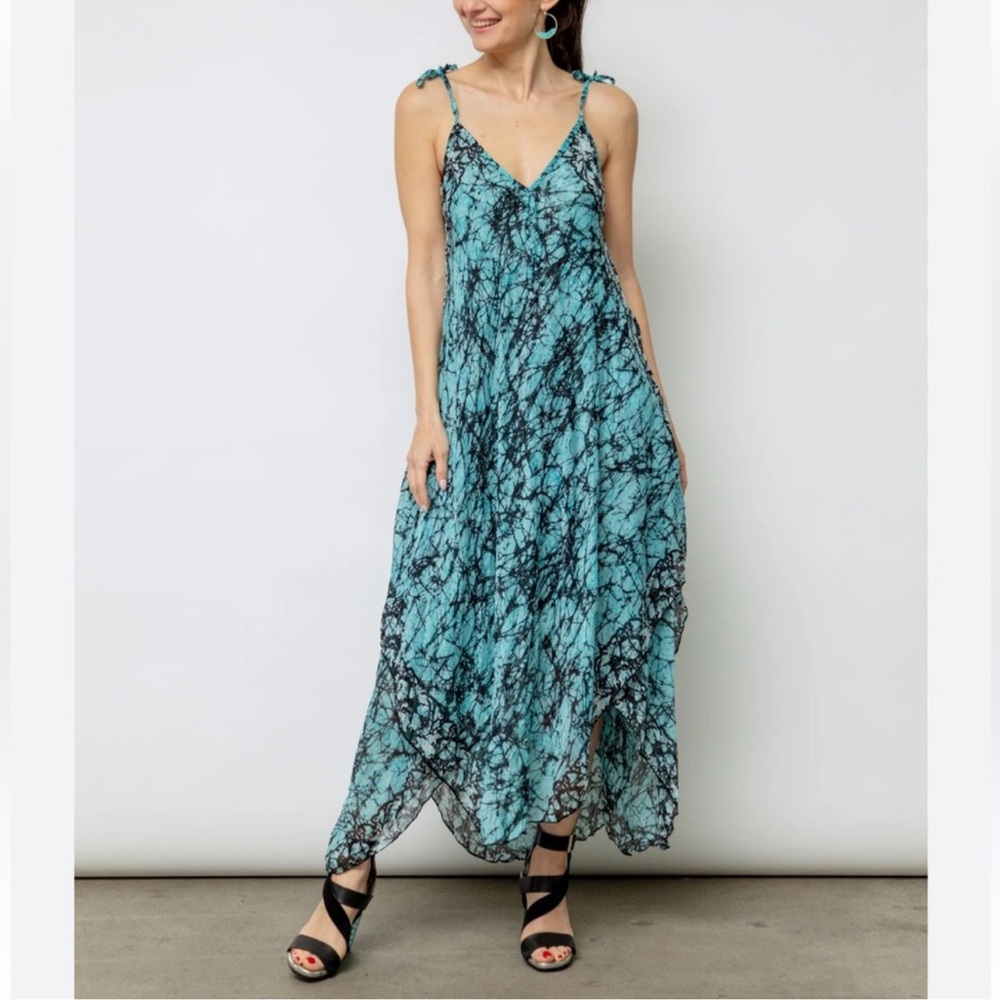 Soft Surroundings Blue Asymmetrical Summer Dress